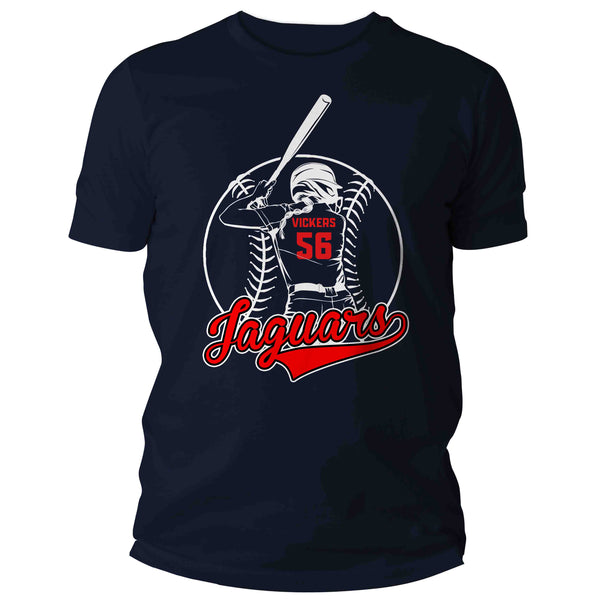 Men's Personalized Softball Shirt Batter Custom Player T Shirt Dad Soft Ball Diamond Team Tee Gift Man Unisex-Shirts By Sarah