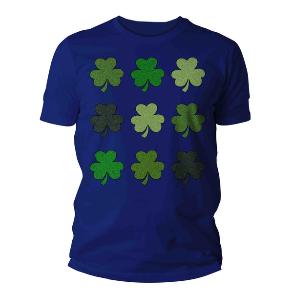 Men's Funny St. Patrick's Day Shirt Shamrock Clovers Glam Patty's Irish Glam Clovers Luck Cute Adorable Icons Ireland Unisex Man-Shirts By Sarah