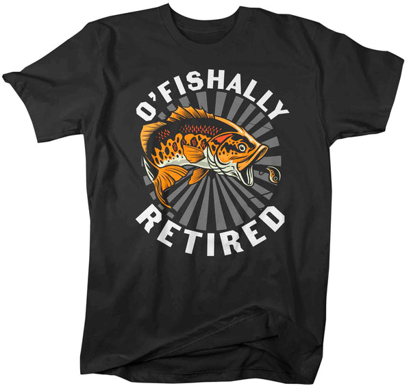 Men's Funny Fishing T-Shirt Ofishally Retired Vintage Shirt Fisherman Gift Humor Bass Fish Tee Unisex Man Graphic Tee-Shirts By Sarah