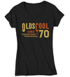 Women's V-Neck Vintage T Shirt 1970 Birthday Shirt Olds Cool 50th Birthday Tee Retro Gift Idea Vintage Tee Oldscool Shirts
