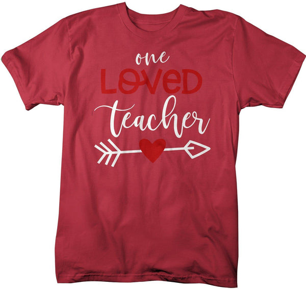 Men's Loved Teacher T Shirt Teacher T Shirts Arrow Valentine's Day Shirts Gift For Teacher Heart Tee TShirt-Shirts By Sarah