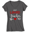 Women's Loved Teacher T Shirt Teacher T Shirts Arrow Valentine's Day Shirts Gift For Teacher Heart Tee TShirt