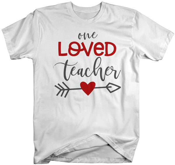 Men's Loved Teacher T Shirt Teacher T Shirts Arrow Valentine's Day Shirts Gift For Teacher Heart Tee TShirt-Shirts By Sarah
