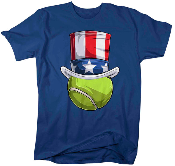 Men's Funny 4th July T Shirt Patriotic Tennis Ball Shirt Patriot Hat USA Memorial Independence Coach Gym Teacher TShirt Gift Tee Unisex Man-Shirts By Sarah