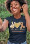 Women's Multiple Sclerosis T Shirt Peace Love Cure MS Shirt Orange Ribbon T Shirt Inspirational MS Shirt