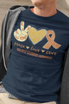 Men's Multiple Sclerosis T Shirt Peace Love Cure MS Shirt Orange Ribbon T Shirt Inspirational MS Shirt