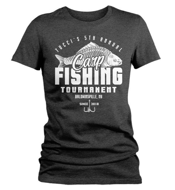 Women's Fishing T-Shirt Fisherman Carp Fishing Tee Shirt Custom Personalized Tournament Fish Trip Vacation Mother's Day Gift Ladies-Shirts By Sarah