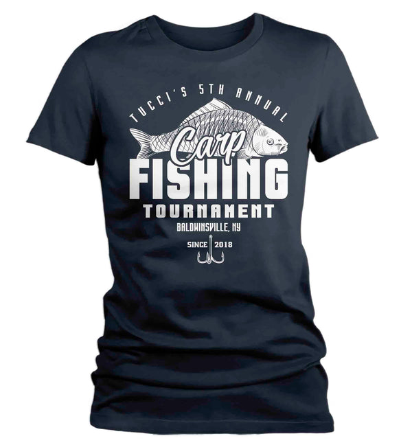 Women's Fishing T-Shirt Fisherman Carp Fishing Tee Shirt Custom Personalized Tournament Fish Trip Vacation Mother's Day Gift Ladies-Shirts By Sarah