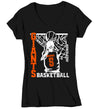 Women's V-Neck Personalized Basketball Team Shirt Ball Tee Female Player Ladies Girls T Shirt Custom Mom Dad TShirt Custom Woman Shirts Gift