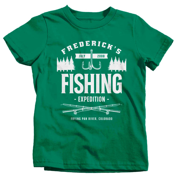 Kids Fishing T-Shirt Fisherman Trip Expedition Tee Shirt Custom Shirts Personalized Tee Fish Trip Vacation Birthday Gift Boy's Girl's-Shirts By Sarah