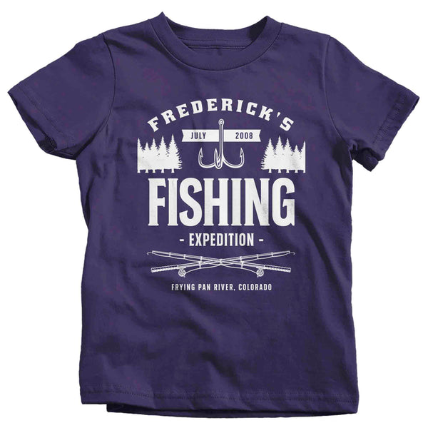Kids Fishing T-Shirt Fisherman Trip Expedition Tee Shirt Custom Shirts Personalized Tee Fish Trip Vacation Birthday Gift Boy's Girl's-Shirts By Sarah