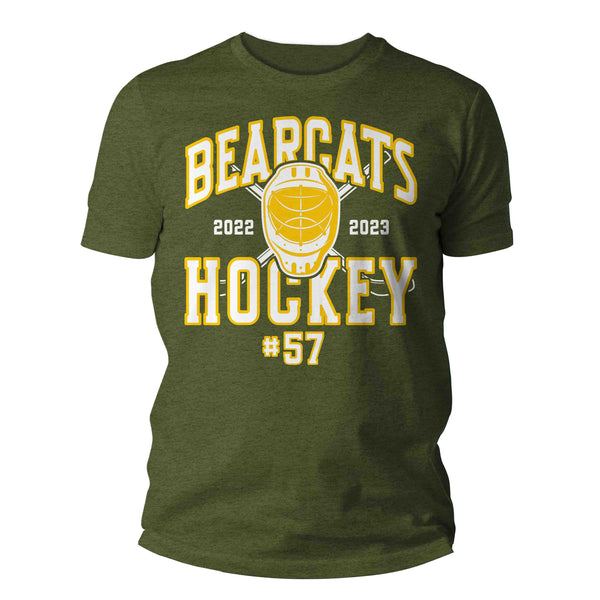Men's Personalized Hockey Shirt Custom Hockey Dad T Shirt Helmet Goalie Personalized Hockey TShirt Custom Unisex Shirts Gift Idea Tee-Shirts By Sarah