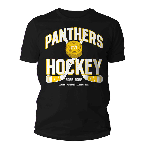 Men's Personalized Hockey T Shirt Custom Hockey Dad Shirt Puck Sticks Personalized Hockey Mom Team TShirt Custom Unisex Shirts Gift Idea-Shirts By Sarah
