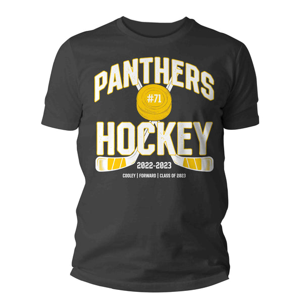 Men's Personalized Hockey T Shirt Custom Hockey Dad Shirt Puck Sticks Personalized Hockey Mom Team TShirt Custom Unisex Shirts Gift Idea-Shirts By Sarah