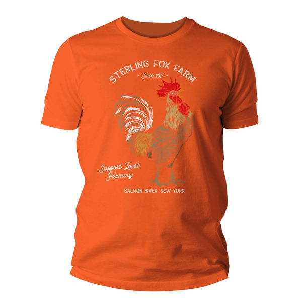 Men's Personalized Farm T Shirt Vintage Rooster Shirt Farmer Gift Idea Custom Chicken Shirt Homestead Shirts Customized TShirt Unisex Man-Shirts By Sarah