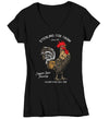 Women's V-Neck Personalized Farm T Shirt Vintage Rooster Shirt Farmer Gift Idea Custom Chicken Shirt Homestead Shirts Customized TShirt Ladies