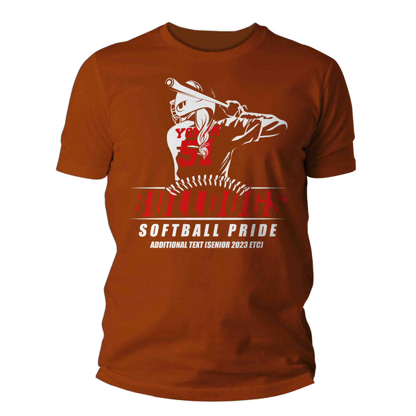Men's Personalized Softball Shirt Custom Baller T Shirt Personalized Softball Dad Player Mom TShirt Custom Unisex Shirts Gift Idea-Shirts By Sarah