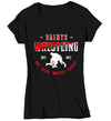 Women's V-Neck Custom Wrestling Team Shirt Personalized Wrestler Tee Wrestling T Shirt Personalized Mom Dad TShirt Custom Ladies Shirts Gift Idea Tee