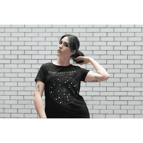 Women's Geek Star Map Constellations T-Shirt Universe Stars Shirt Gazer Gift Idea Tee Nerd-Shirts By Sarah