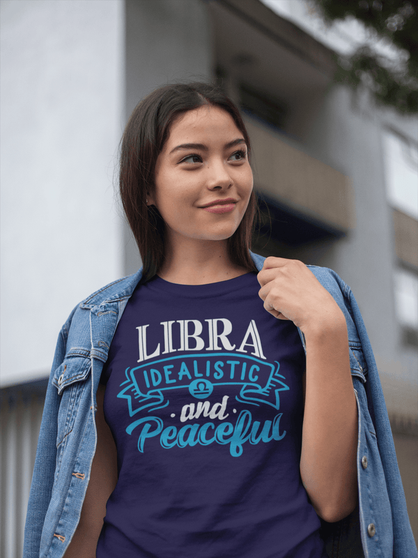 Women's Libra T-Shirt Idealistic & Peaceful Shirt Horoscope Shirt Astrology Shirts Libra TShirt Astrological-Shirts By Sarah