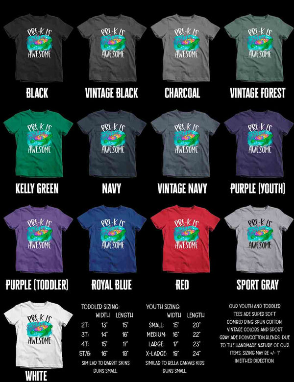 Kids Pre-K Shirt Sea Turtle Awesome T Shirt Turtley Grade PreK Tie Die Rainbow Hippie Retro Boho Cute Tee Unisex Back To School-Shirts By Sarah