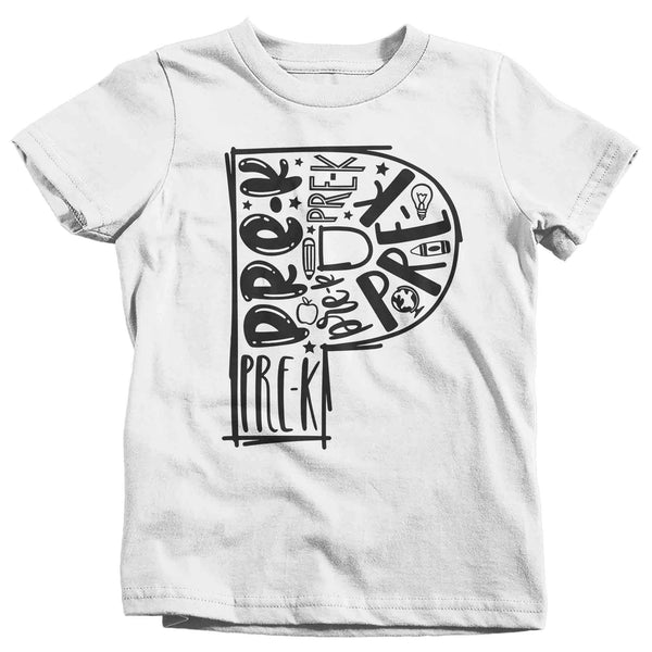 Kids Cute Pre-K Shirt Typography T Shirt Cool Tee Boy's Girl's Grade Pre-Kindergarten Back To Grade Elementary Gift School TShirt-Shirts By Sarah