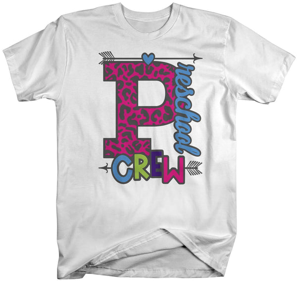 Men's Preschool Teacher T Shirt Preschool Crew T Shirt Cute Leopard Print Shirt Pre School Teacher Gift Shirts-Shirts By Sarah