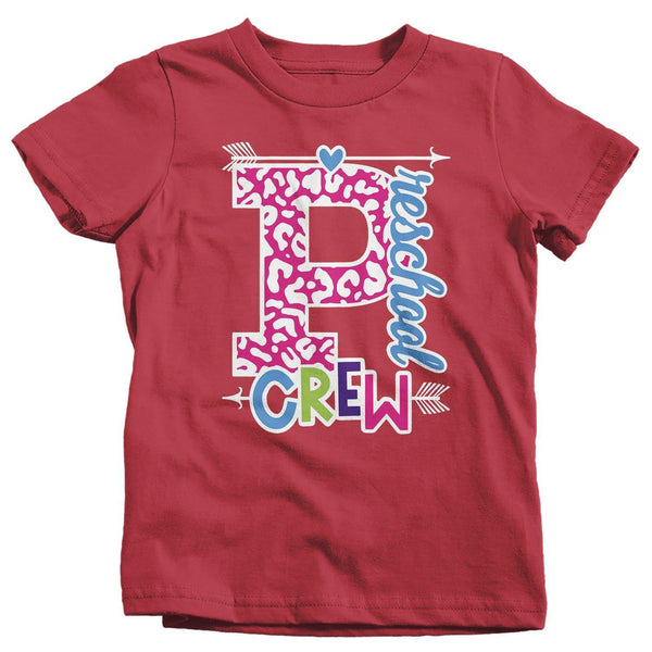 Girls Preschool T Shirt Preschool Crew T Shirt Cute Leopard Print Shirt Pre-School Back To School Shirts-Shirts By Sarah