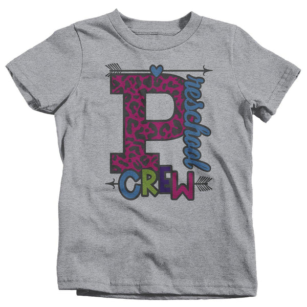 Girls Preschool T Shirt Preschool Crew T Shirt Cute Leopard Print Shirt Pre-School Back To School Shirts-Shirts By Sarah