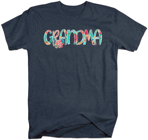 Men's Pretty Grandma Shirt Mother's Day Gift Shirt For Grandma Floral Boho Grandma Gift Tee Gift For Grandma Flowers Unisex-Shirts By Sarah