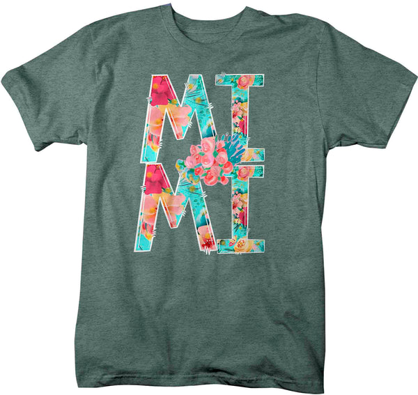 Pretty Mimi Shirt Mother's Day Gift Shirt For Mimi Floral Boho Grandma gift Tee Gift For Mimi Flowers Unisex Soft Crew Neck-Shirts By Sarah