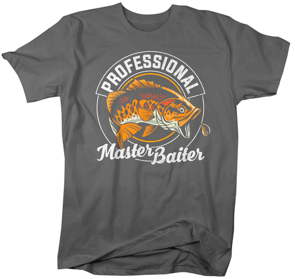 Men's Funny Fishing T-Shirt Professional Master Baiter Vintage Shirt Fisherman Gift Humor Bass Fish Tee Unisex Man Graphic Tee-Shirts By Sarah