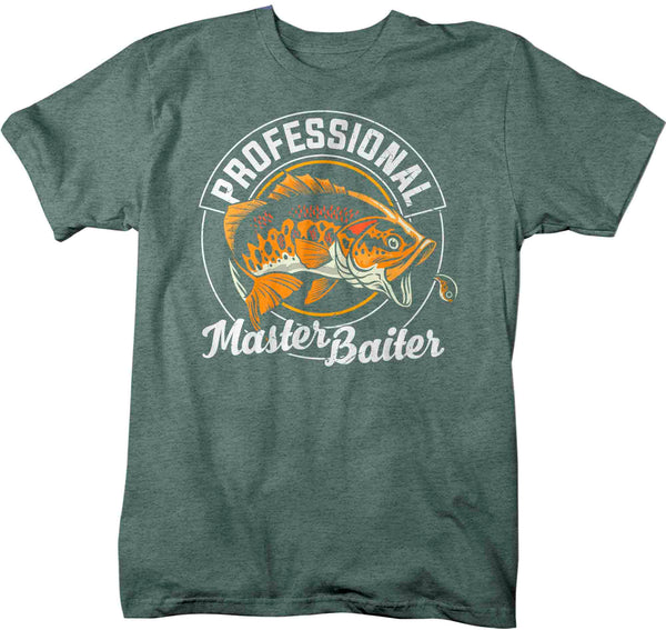 Men's Funny Fishing T-Shirt Professional Master Baiter Vintage Shirt Fisherman Gift Humor Bass Fish Tee Unisex Man Graphic Tee-Shirts By Sarah