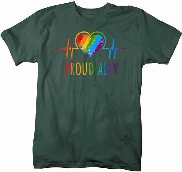 Men's Proud Ally LGBT T Shirt LGBT Support Shirt Friends Heart Shirts Inspirational LGBT Shirts Gay Support Tee-Shirts By Sarah