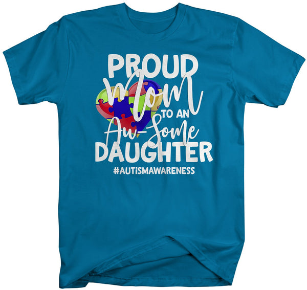 Men's Autism Mom Shirt Autism Shirts Proud Mom Au-Some Daughter Tee Moms Mother Heart Awareness Tee-Shirts By Sarah