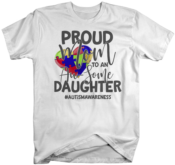 Men's Autism Mom Shirt Autism Shirts Proud Mom Au-Some Daughter Tee Moms Mother Heart Awareness Tee-Shirts By Sarah