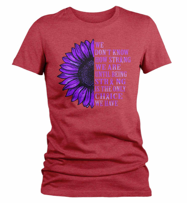 Women's Purple Awareness Shirt Sunflower Shirt Lupus Flower Shirt Fibro Crohn's Awareness Shirts Alzheimer's TShirt-Shirts By Sarah