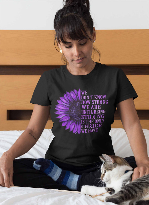 Women's Purple Awareness Shirt Sunflower Shirt Lupus Flower Shirt Fibro Crohn's Awareness Shirts Alzheimer's TShirt-Shirts By Sarah