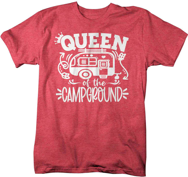 Men's Funny Camping Shirt Queen Of The Campground T Shirt Camper Pull Behind RV Camp 5th Wheel Camping Humor Saying Tee Unisex Man-Shirts By Sarah
