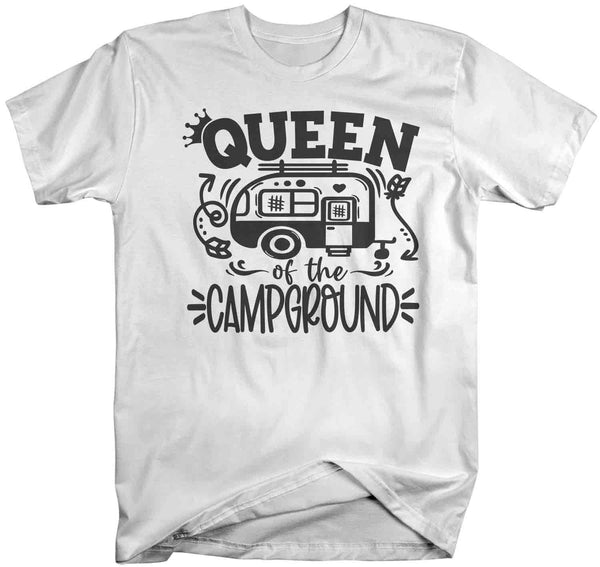 Men's Funny Camping Shirt Queen Of The Campground T Shirt Camper Pull Behind RV Camp 5th Wheel Camping Humor Saying Tee Unisex Man-Shirts By Sarah
