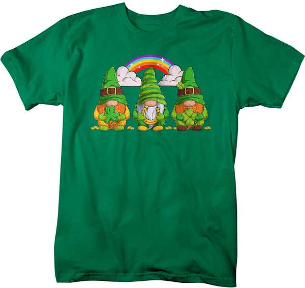 Men's Funny St. Patrick's Day Shirt Gnome T Shirt Rainbow Cute Luck Lucky Gift Saint Patricks Irish Green Man Unisex Graphic Tee-Shirts By Sarah