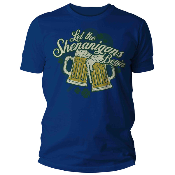 Men's Funny Shenanigans Shirt St. Patrick's Day T Shirt Begin Beer Mugs Cheers Party Tshirt Graphic Tee Streetwear Man Unisex-Shirts By Sarah