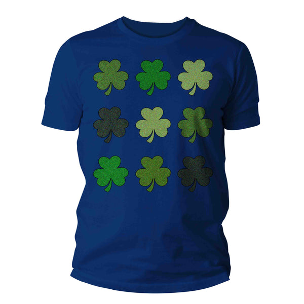 Men's Funny St. Patrick's Day Shirt Shamrock Clovers Glam Patty's Irish Glam Clovers Luck Cute Adorable Icons Ireland Unisex Man-Shirts By Sarah
