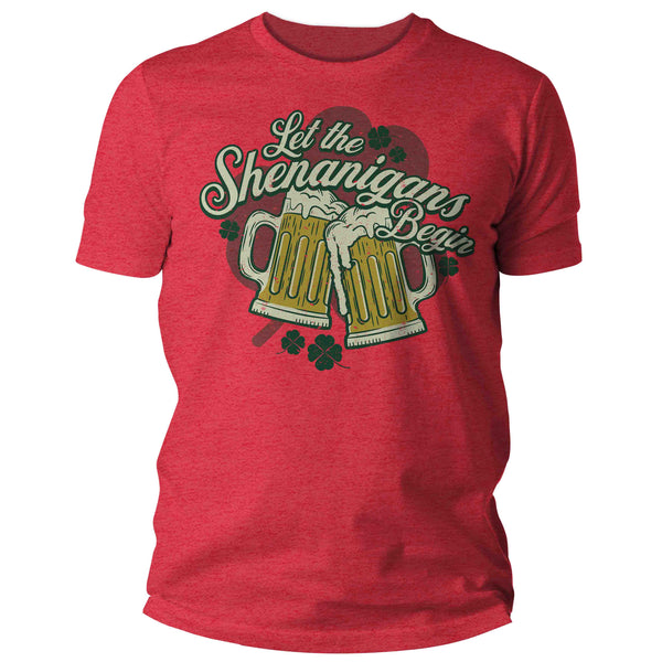 Men's Funny Shenanigans Shirt St. Patrick's Day T Shirt Begin Beer Mugs Cheers Party Tshirt Graphic Tee Streetwear Man Unisex-Shirts By Sarah