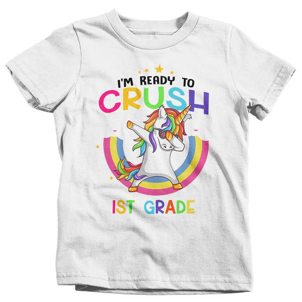 Kids 1st Grade T Shirt First Grade Shirt Girl's Crush 1st Grade Unicorn Shirt Cute Back To School Shirt Dabbing Unicorn Shirt-Shirts By Sarah