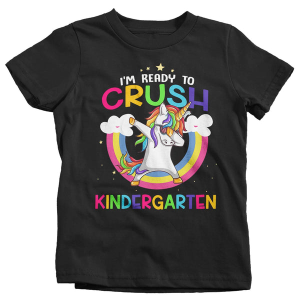 Kids Kindergarten T Shirt Kindergarten Shirt Girl's Crush Unicorn Shirt Cute Back To School Shirt Dabbing Unicorn Shirt-Shirts By Sarah