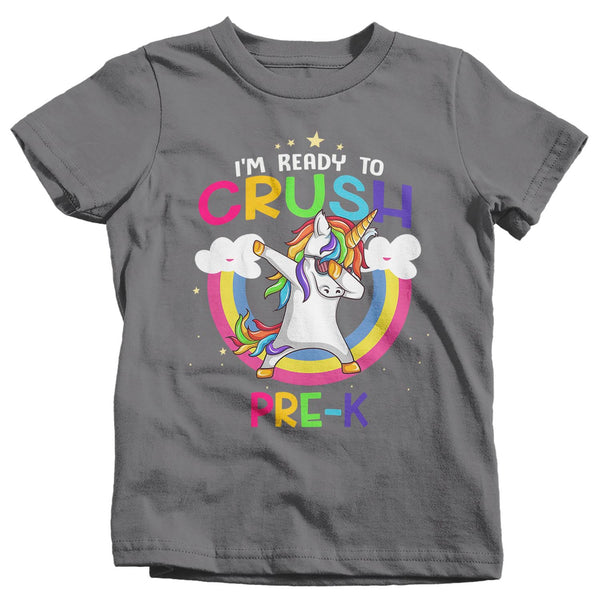 Kids Pre-K T Shirt Pre-K Shirt Girl's Crush Pre-K Unicorn Shirt Cute Back To School Shirt Dabbing Unicorn Shirt-Shirts By Sarah