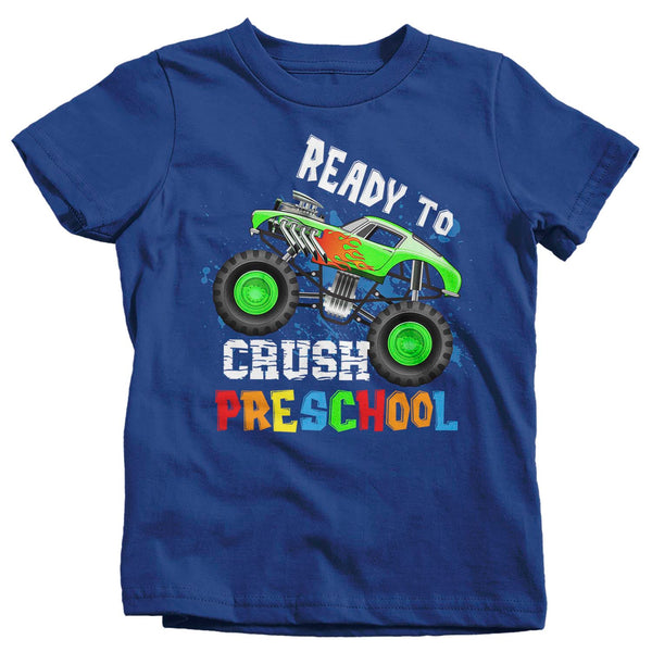 Kids Preschool T Shirt Preschool Shirt Boy's Crush Preschool Car Shirt Cute Back To School Shirt Cool Truck Shirt-Shirts By Sarah