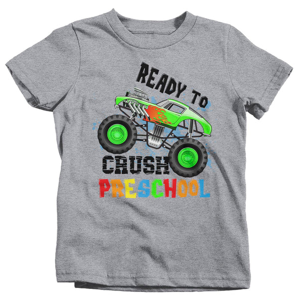 Kids Preschool T Shirt Preschool Shirt Boy's Crush Preschool Car Shirt Cute Back To School Shirt Cool Truck Shirt-Shirts By Sarah