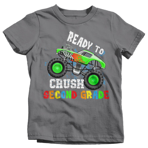 Kids Second Grade T Shirt 2nd Grade Shirt Boy's Crush 2nd Grader Car Shirt Cute Back To School Shirt Cool Truck Shirt-Shirts By Sarah